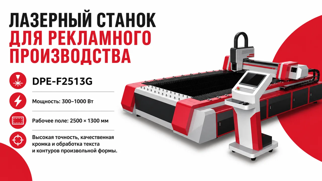 Волоконный лазерный станок для рекламного производства