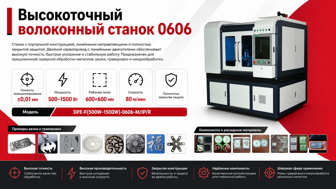Высокоточный волоконный лазерный станок 0606